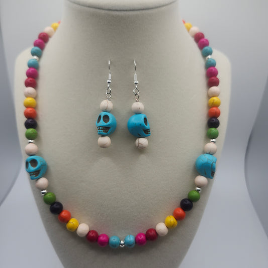 Dia de los Muertos Inspired Dyed Howlite Jewelry Set