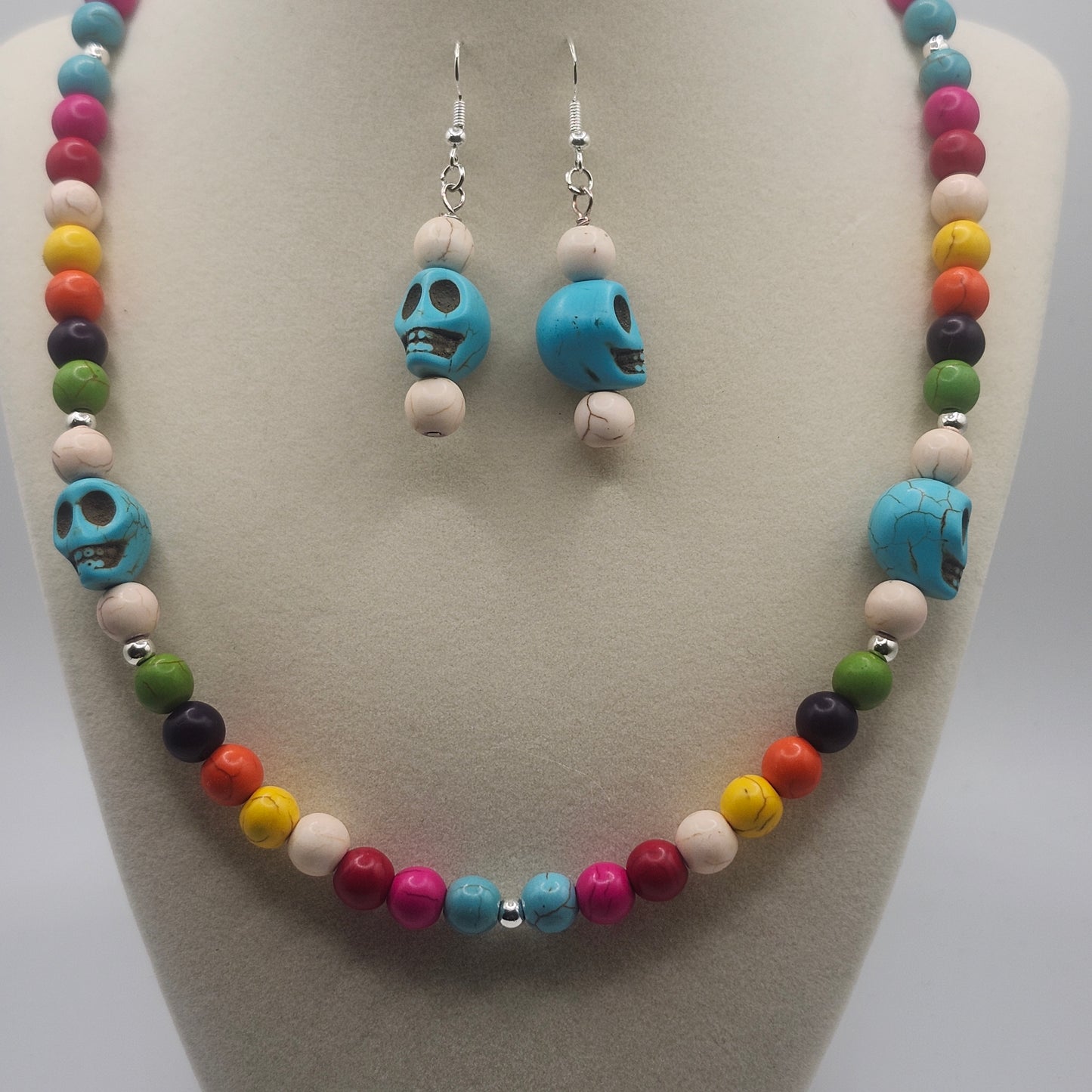 Dia de los Muertos Inspired Dyed Howlite Jewelry Set