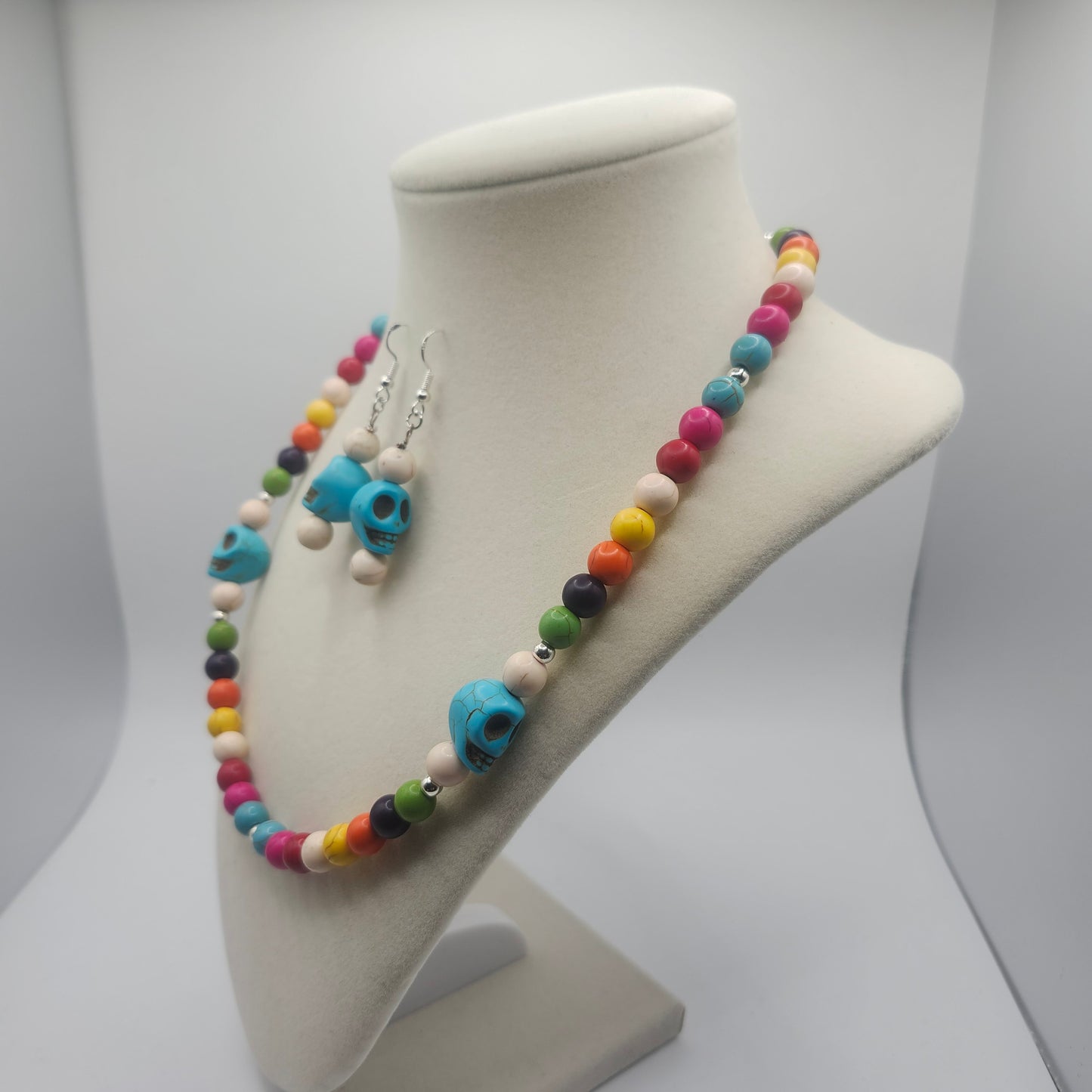Dia de los Muertos Inspired Dyed Howlite Jewelry Set