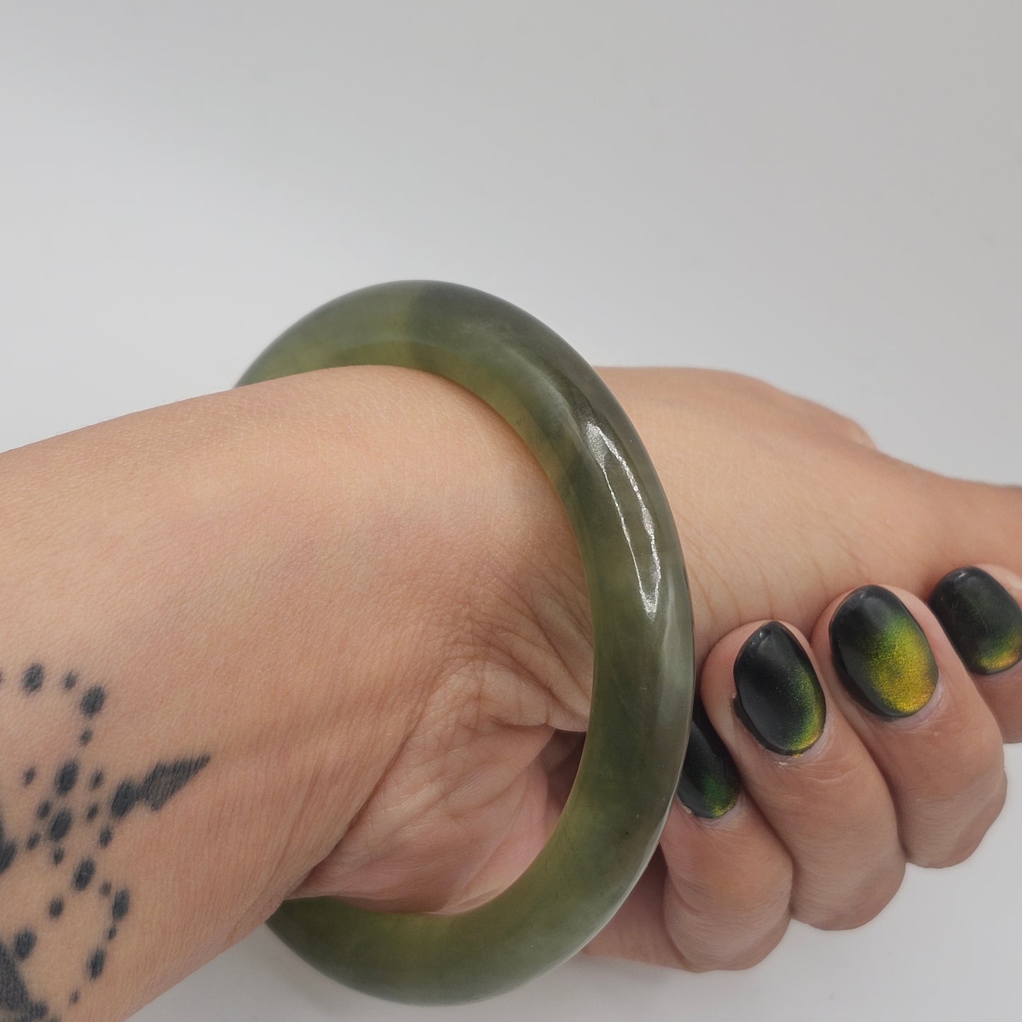 Jade Natural Crystal Hard Bangles 60mm