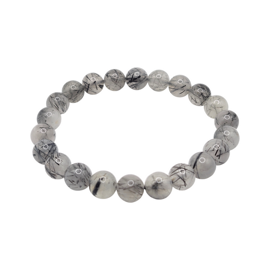 Black Rutilated Quartz Crystal Bracelet – Protection, Clarity & Grounding
