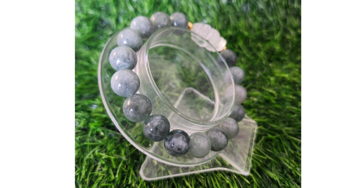 Amazing Custom Guatemalan Jade and Lotus Bracelet