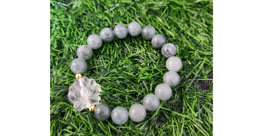 Amazing Custom Guatemalan Jade and Lotus Bracelet