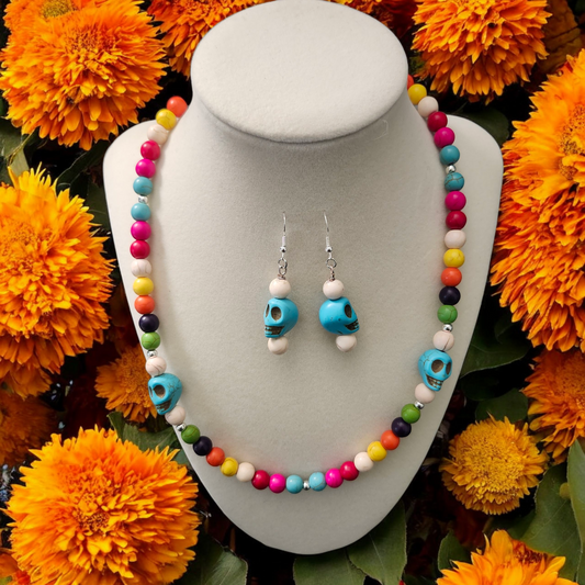 Dia de los Muertos Inspired Dyed Howlite Jewelry Set