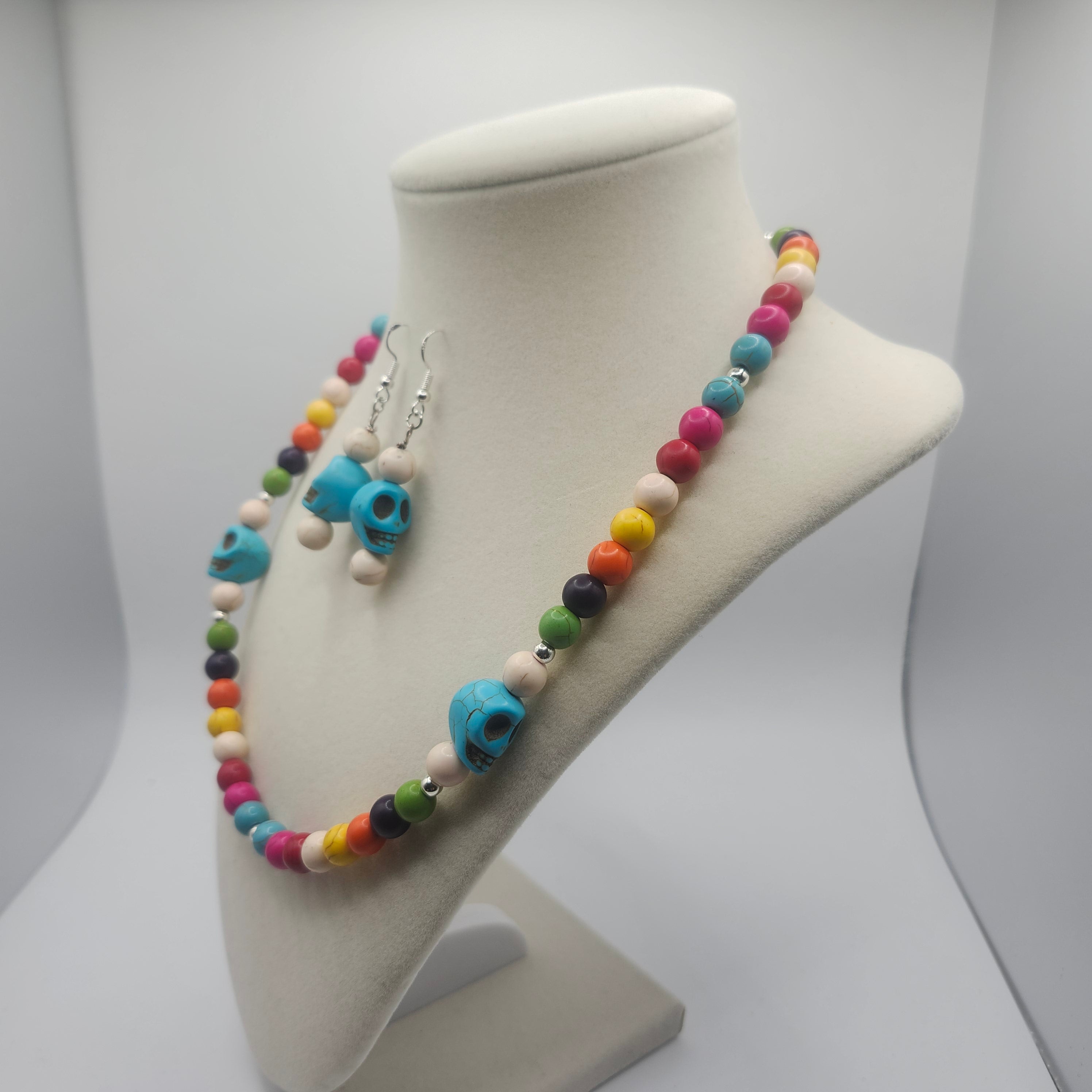 Dia de los Muertos Inspired Dyed Howlite Jewelry Set