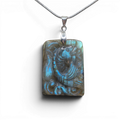 Hand Carved Flashy Labradorite Fish Pendant Necklace