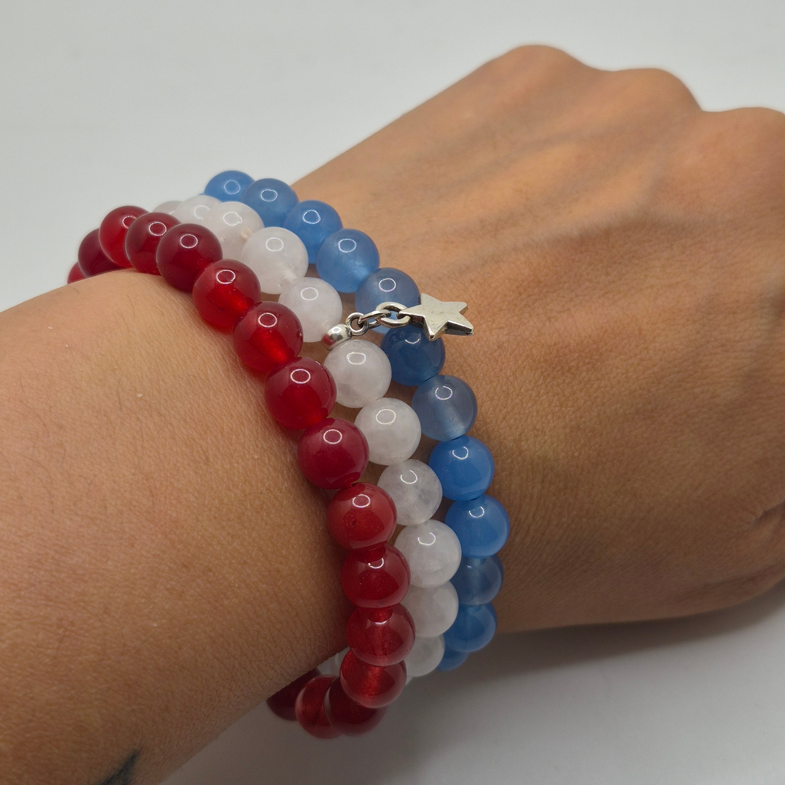 4th Of July Bracelet Set with Star Charm