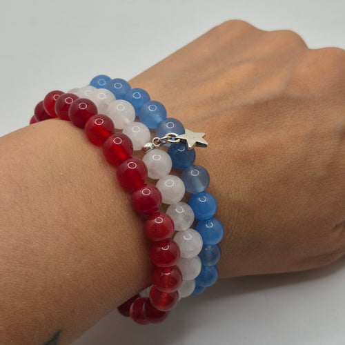 4th Of July Bracelet Set with Star Charm