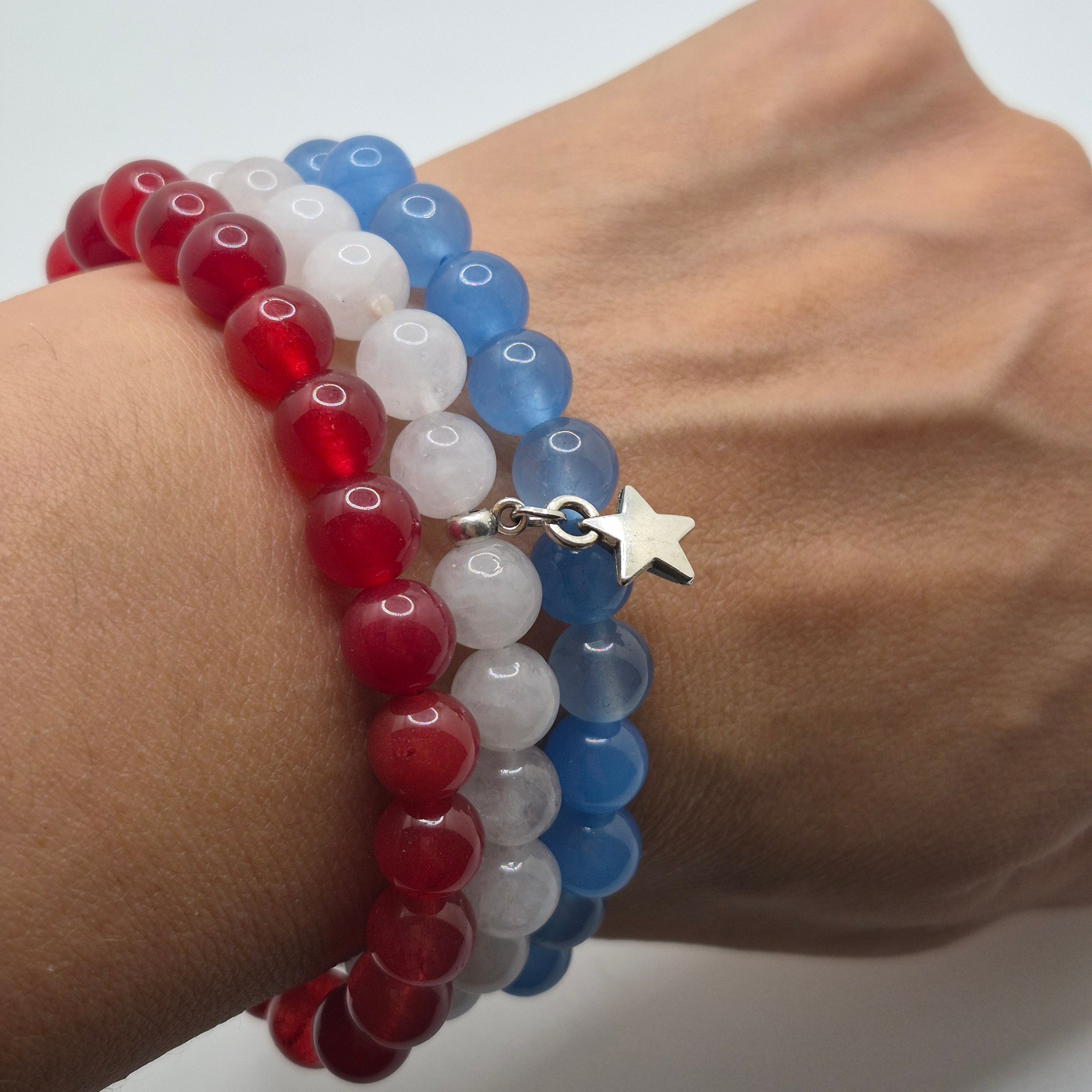 4th Of July Bracelet Set with Star Charm