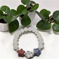 4th Of July Star Stone White Jade Bracelet