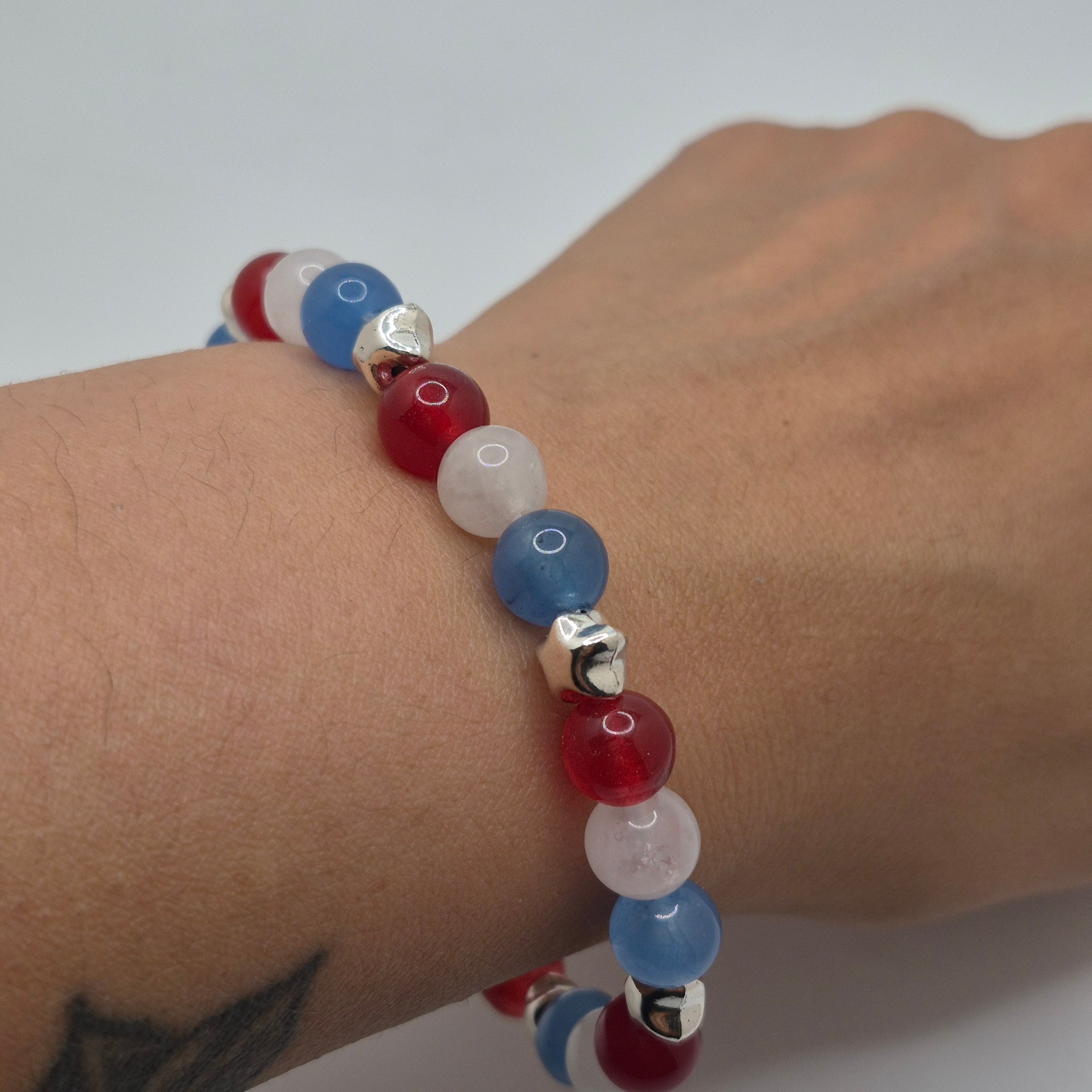 4th of July Chalcedony Star Bracelet