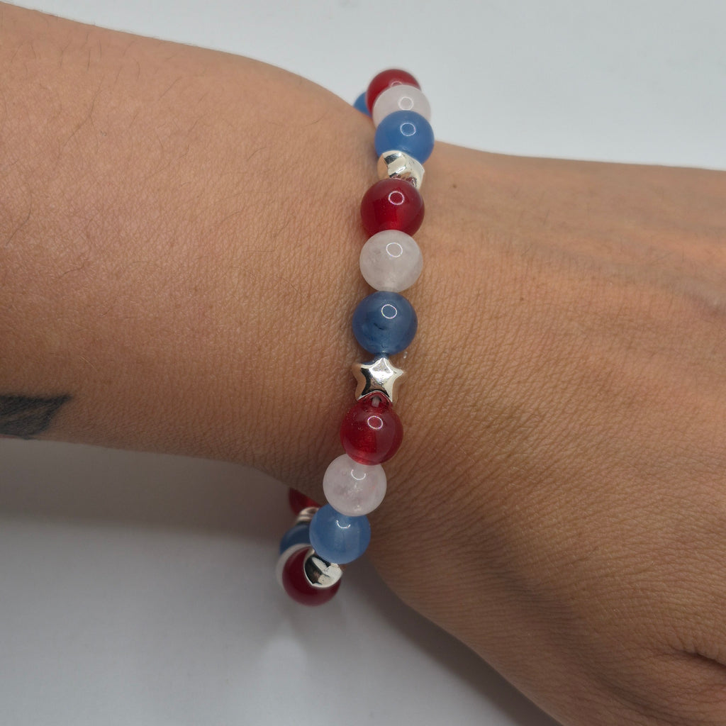 4th of July Chalcedony Star Bracelet