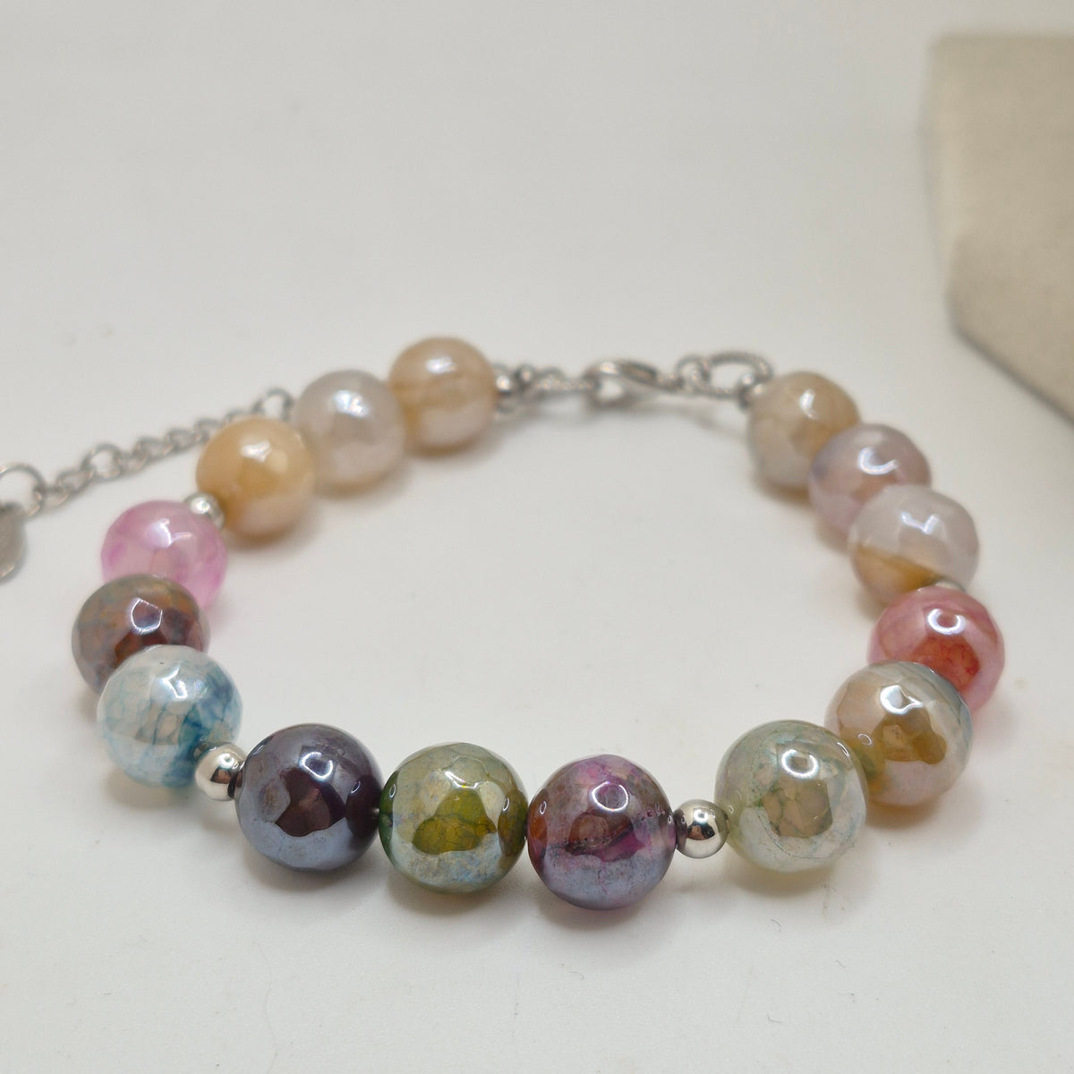 Electroplated Agate Stainless Steel Bracelet