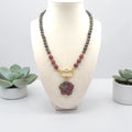 Dragon Blood Jasper Flower Necklace