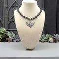 Death’s-Head Moth Obsidian & Lava Stone Necklace
