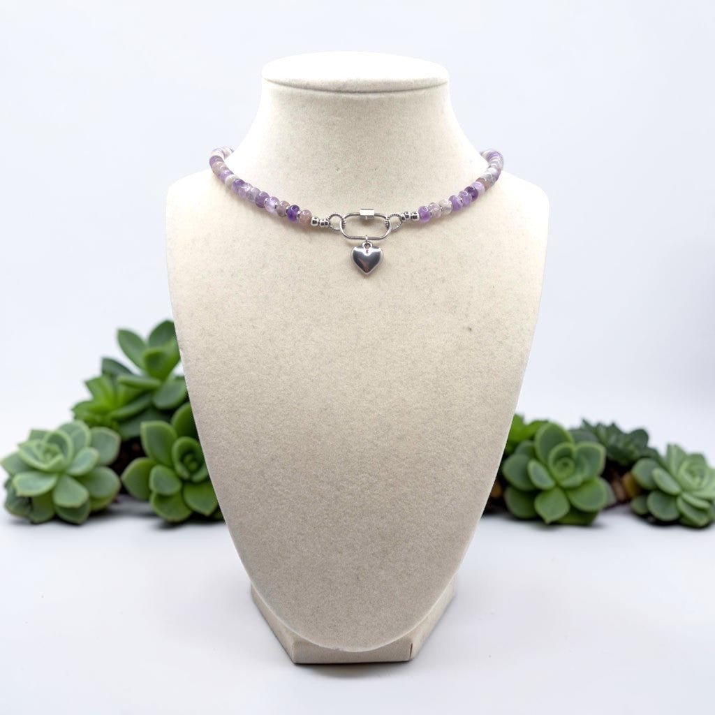 Amethyst Heart Choker Necklace
