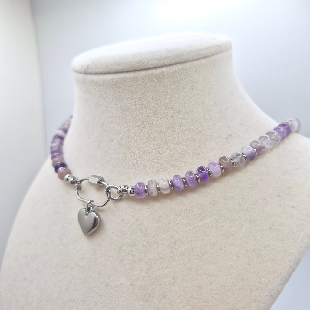Amethyst Heart Choker Necklace