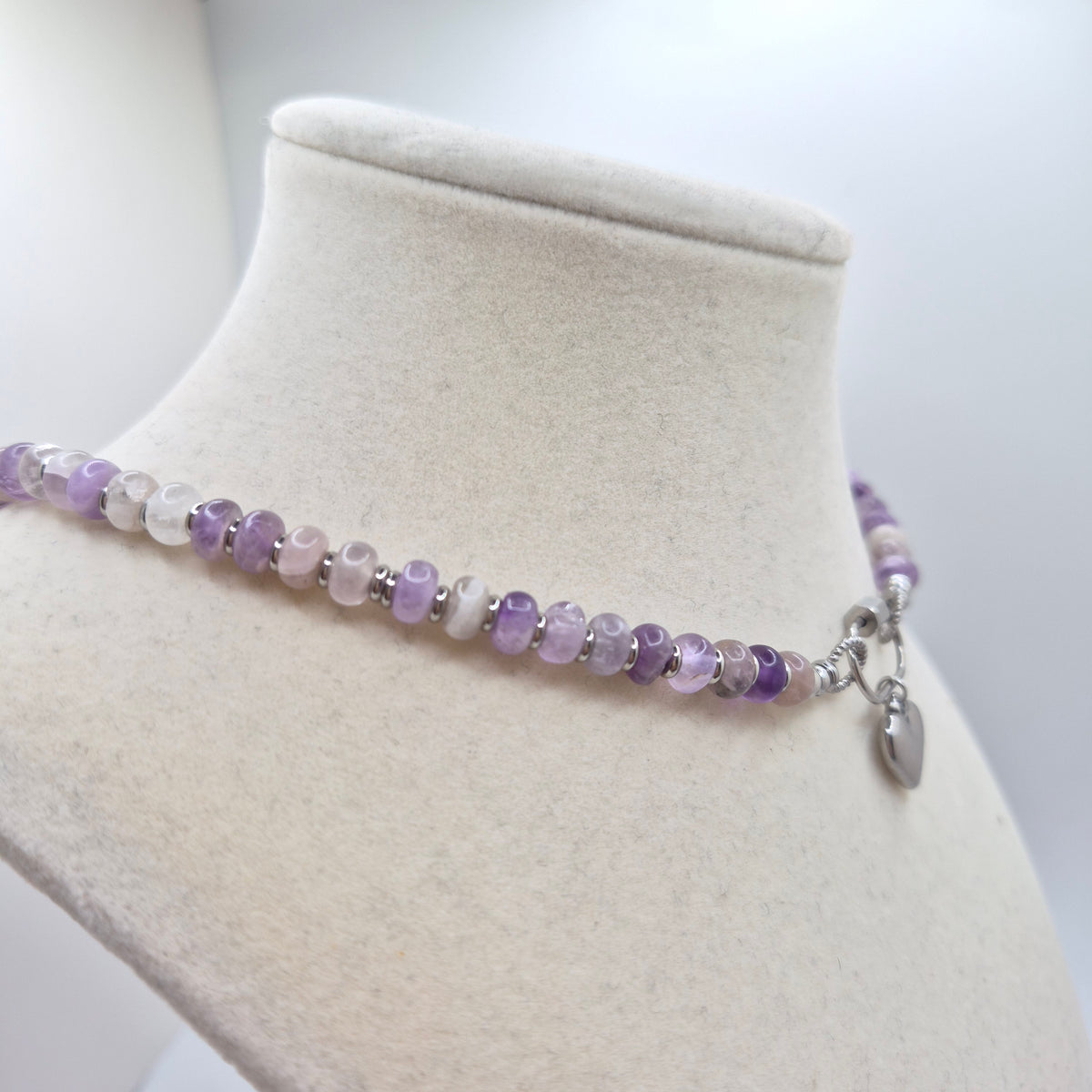 Amethyst Heart Choker Necklace