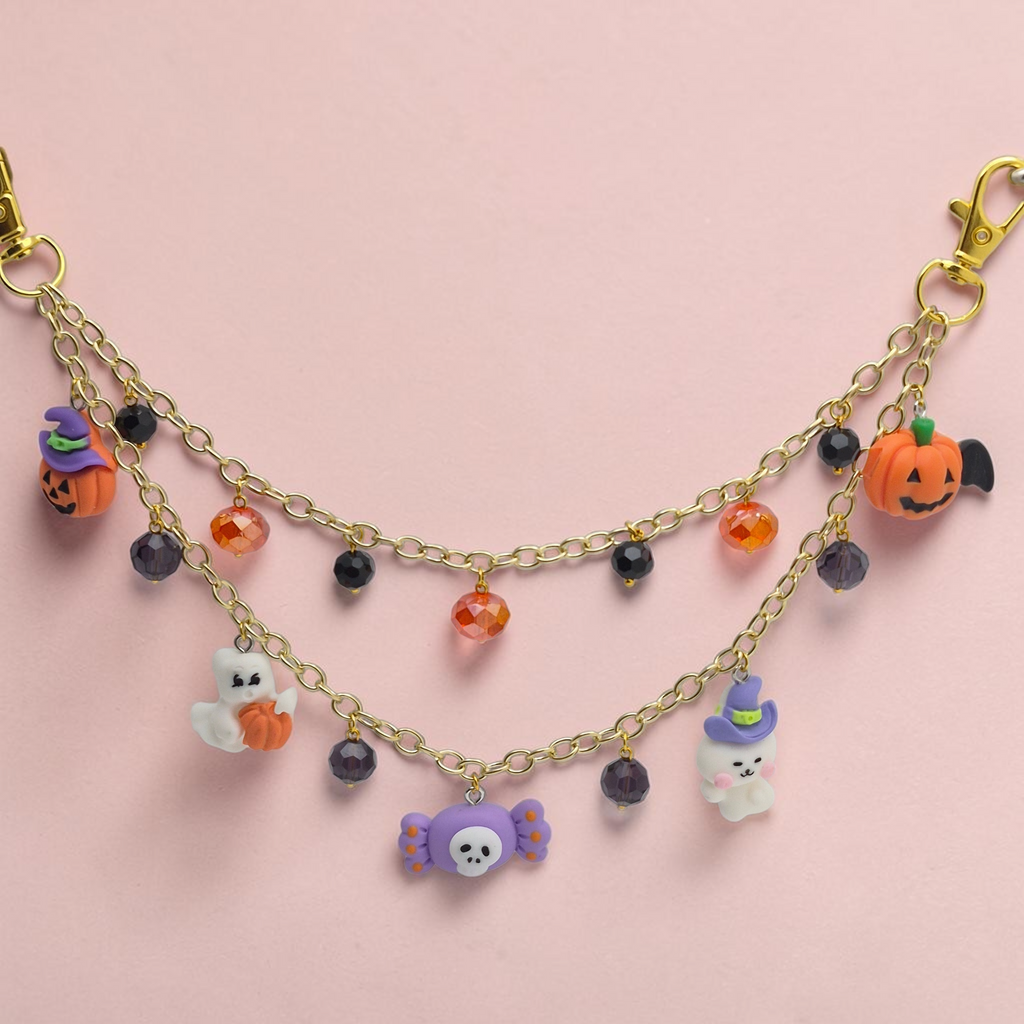 Cute Halloween Pumpkin Purse Chain – Handmade Bag Charm