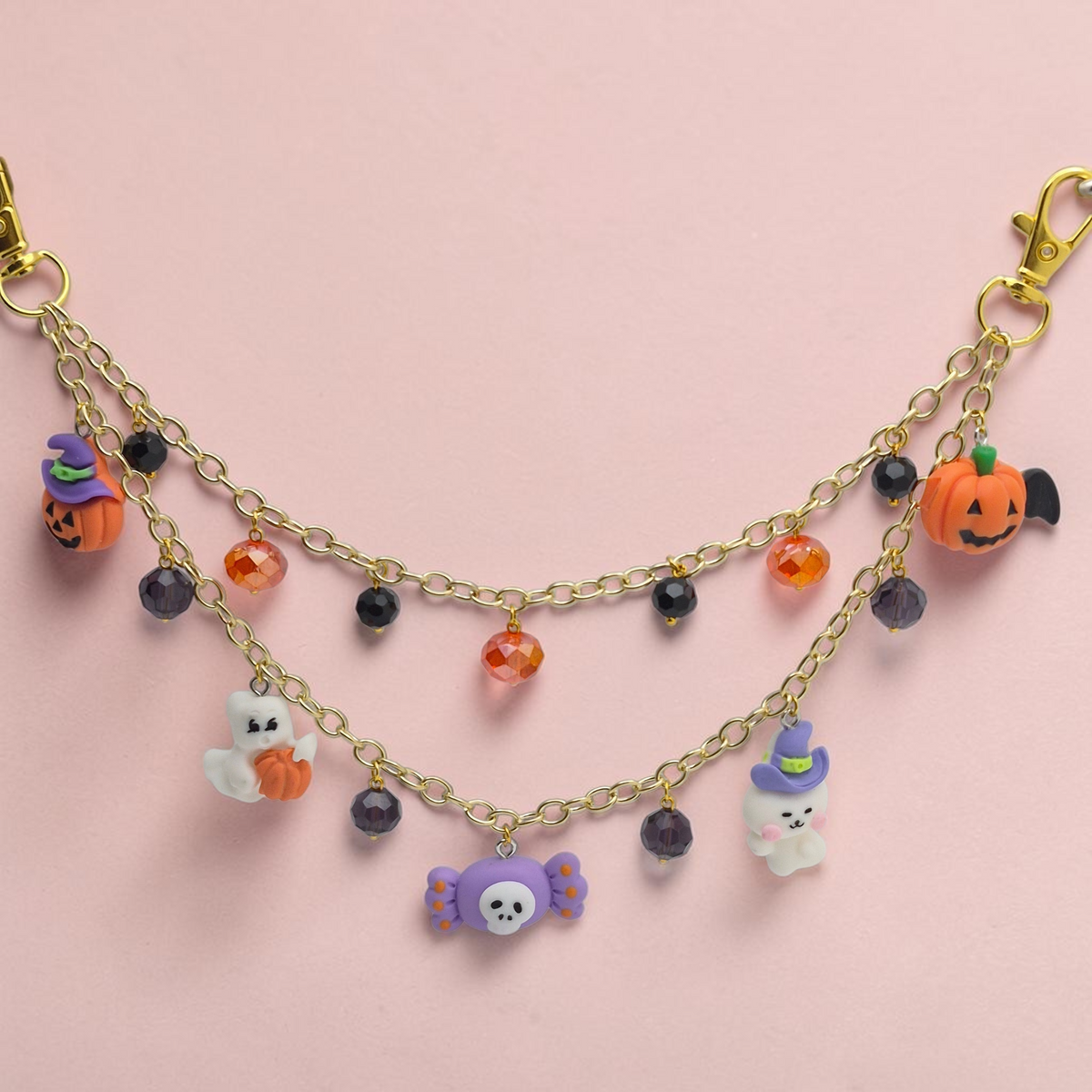 Cute Halloween Pumpkin Purse Chain – Handmade Bag Charm