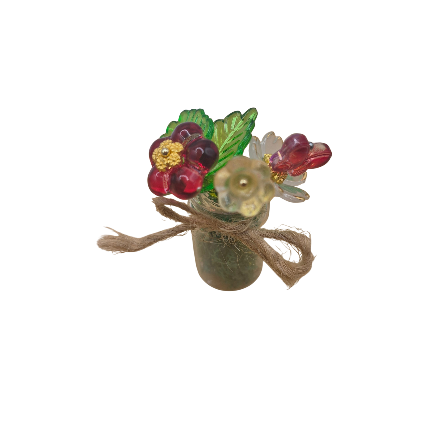 Mini Beaded Flower Bouquet Magnet