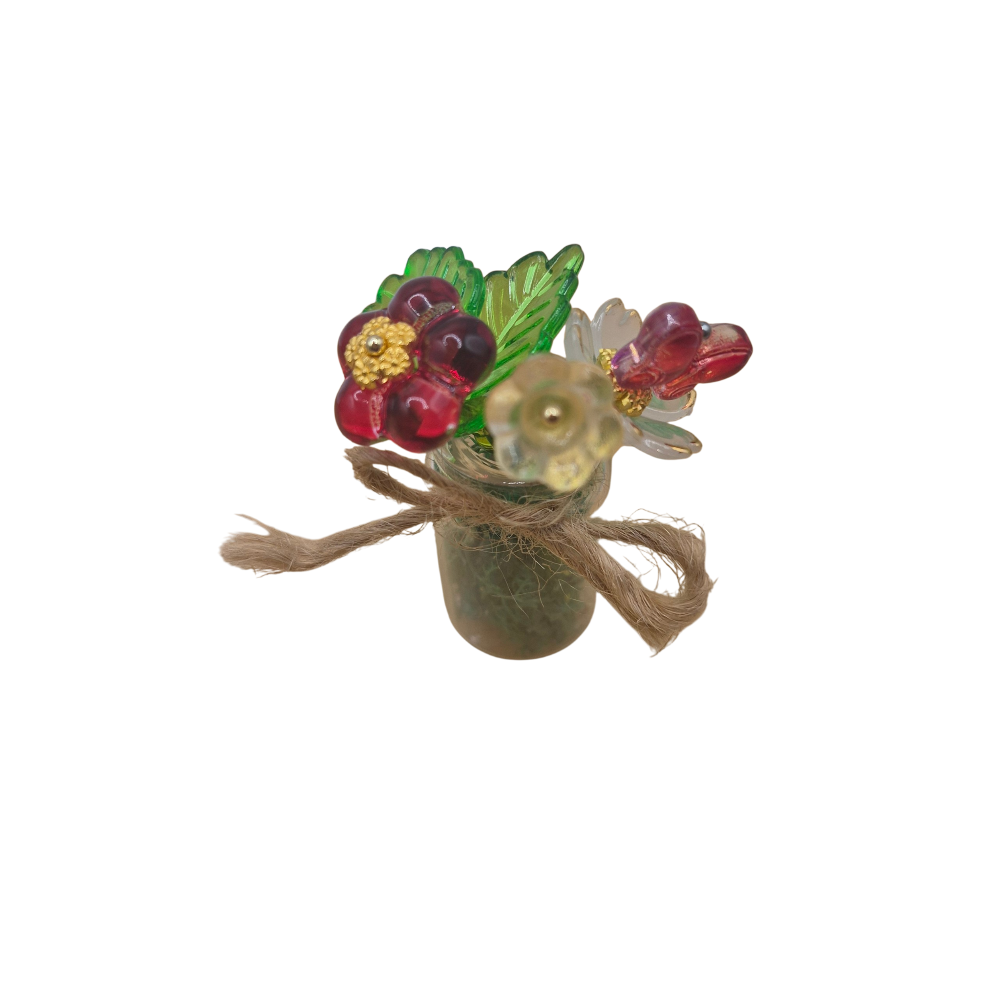 Mini Beaded Flower Bouquet Magnet
