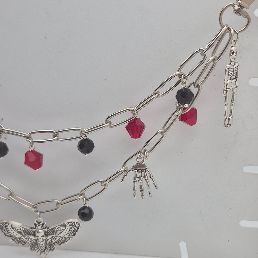 Gothic Moth Decorative Purse Chain – Handmade Bag Charm