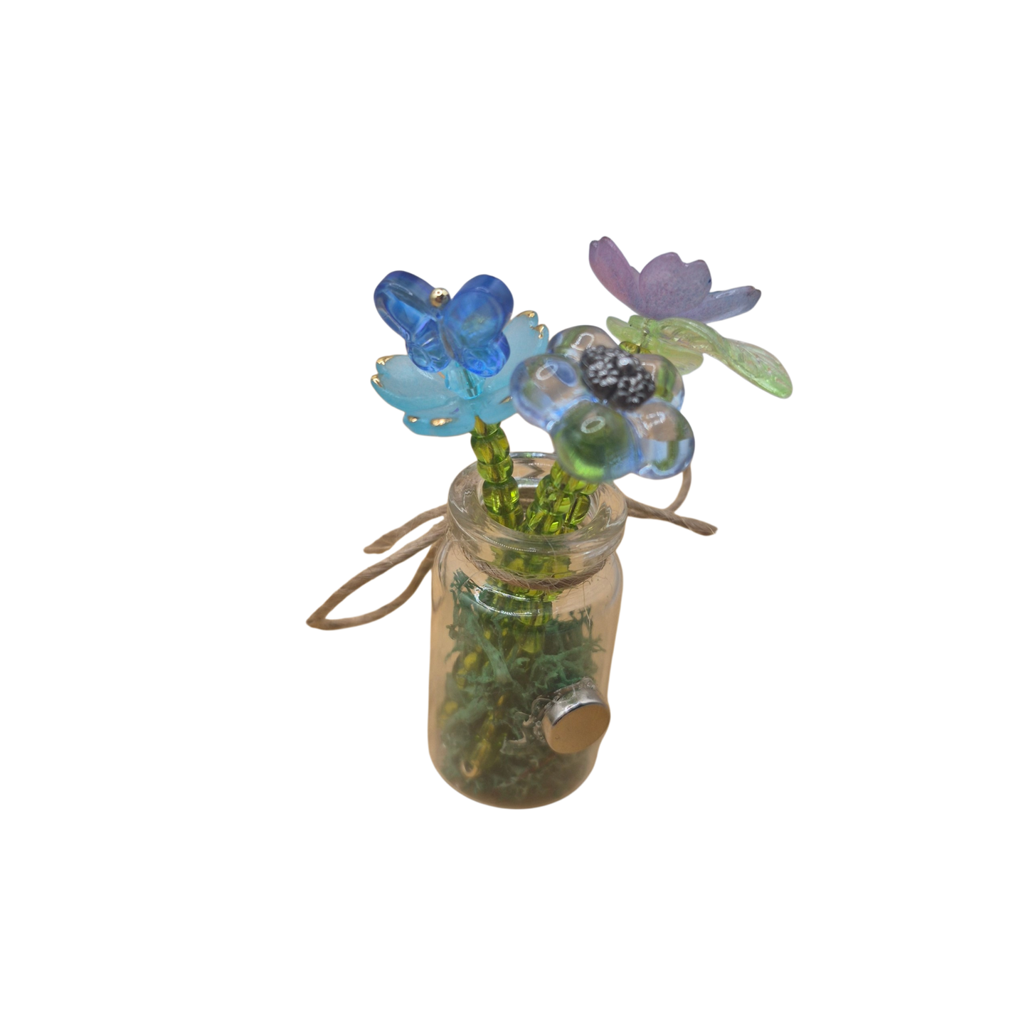 Mini Beaded Flower Bouquet Magnet