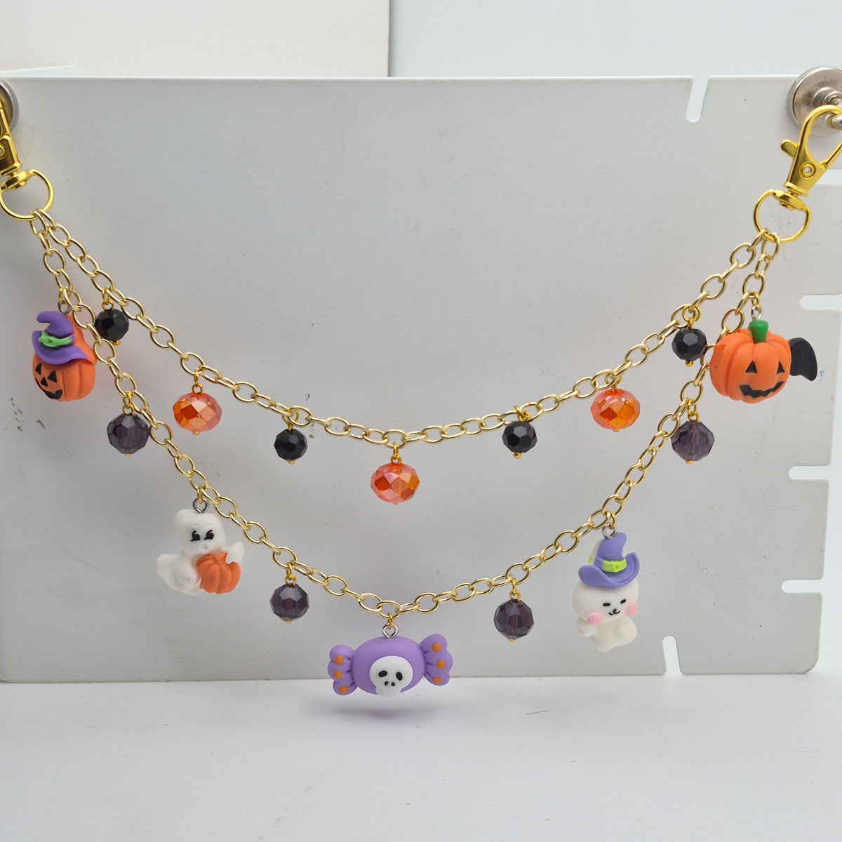 Cute Halloween Pumpkin Purse Chain – Handmade Bag Charm