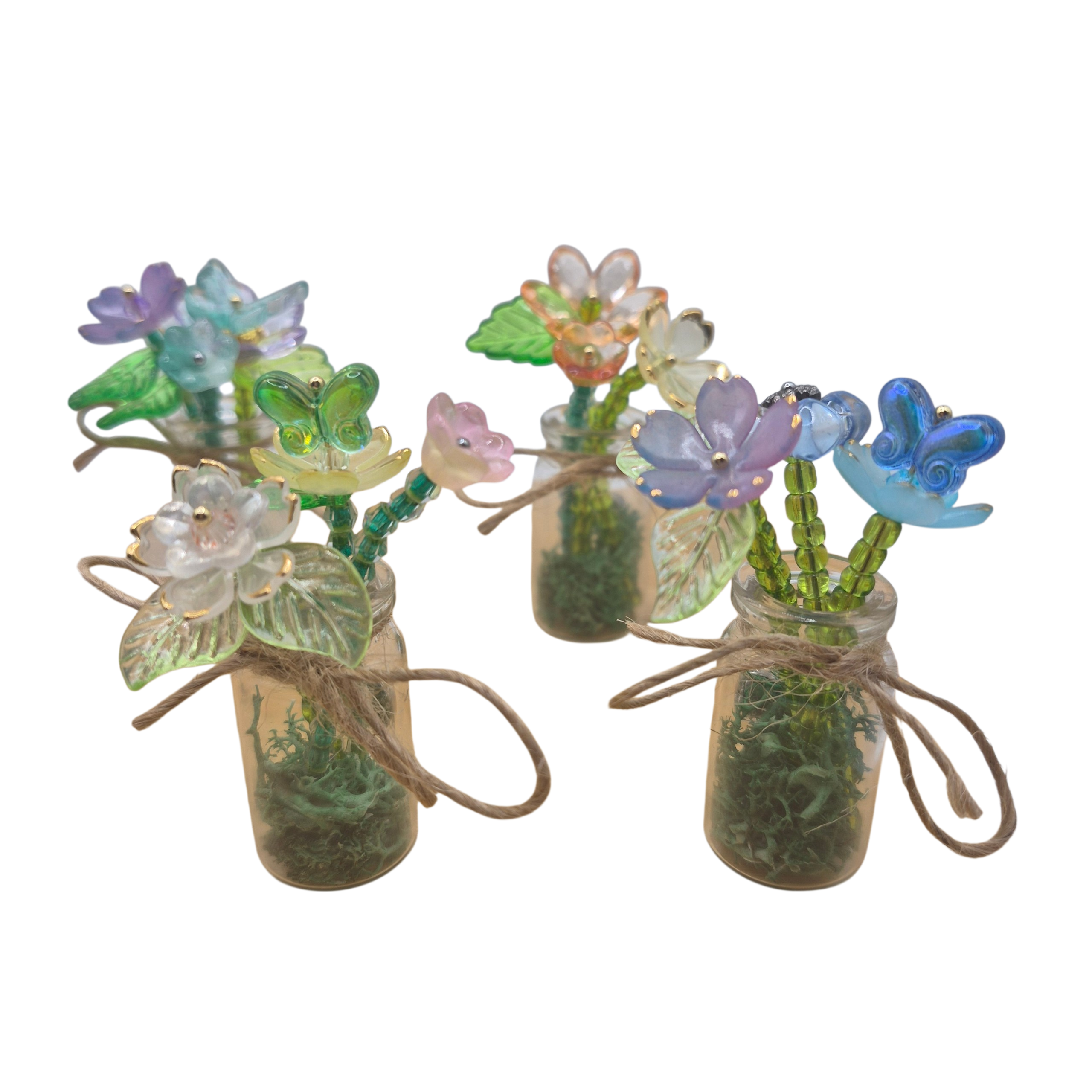 Mini Beaded Flower Bouquet Magnet