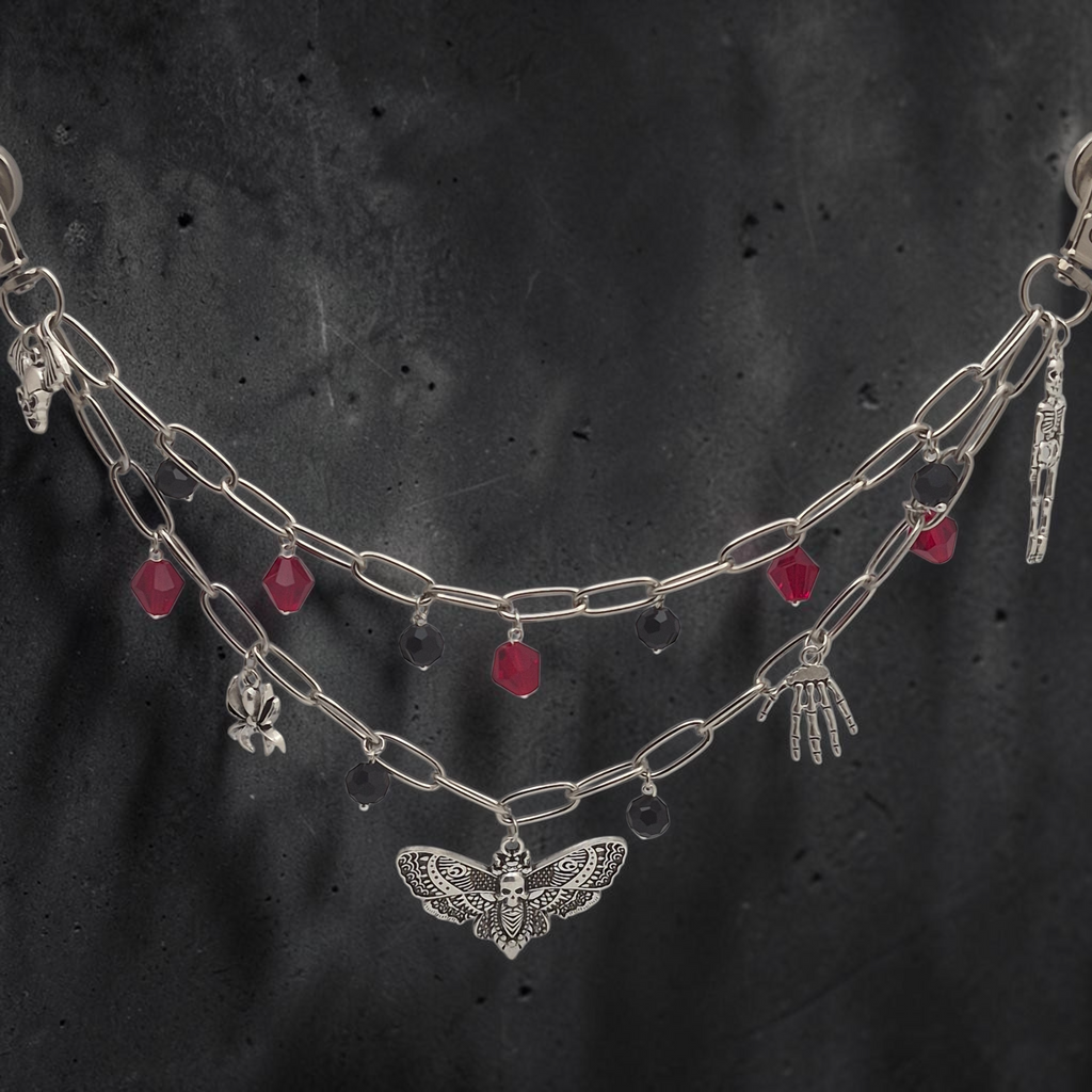 Gothic Moth Decorative Purse Chain – Handmade Bag Charm