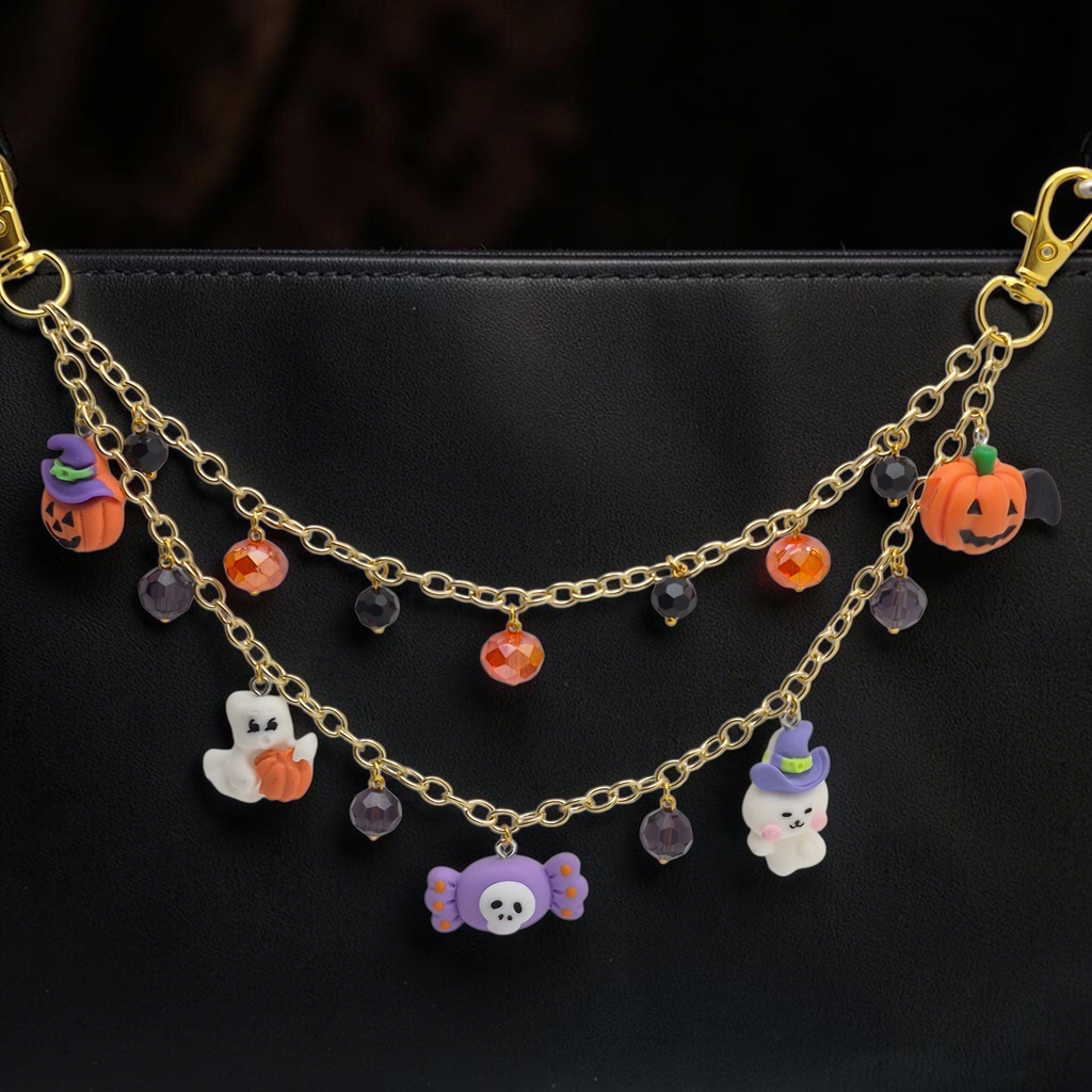 Cute Halloween Pumpkin Purse Chain – Handmade Bag Charm